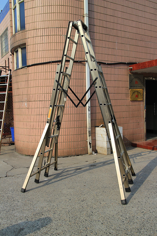Aluminium alloy telescopic straight horse ladder